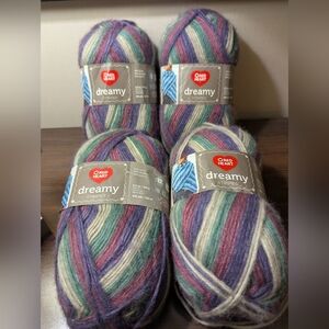 Red Heart Dreamy Stripes Yarn, Color Mountain Top, 4 skiens x 180g/6.3oz each
